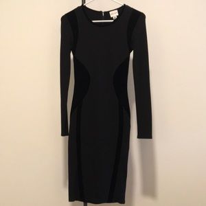Reiss Black Velvet Bodycon Dress UK6 US2